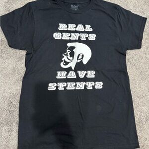 “Real Gents Have Stents”‎ Graphic Tee – Gildan Softstyle, Size M